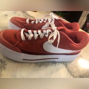 Nike Crimson and White Low-Top Sneakers